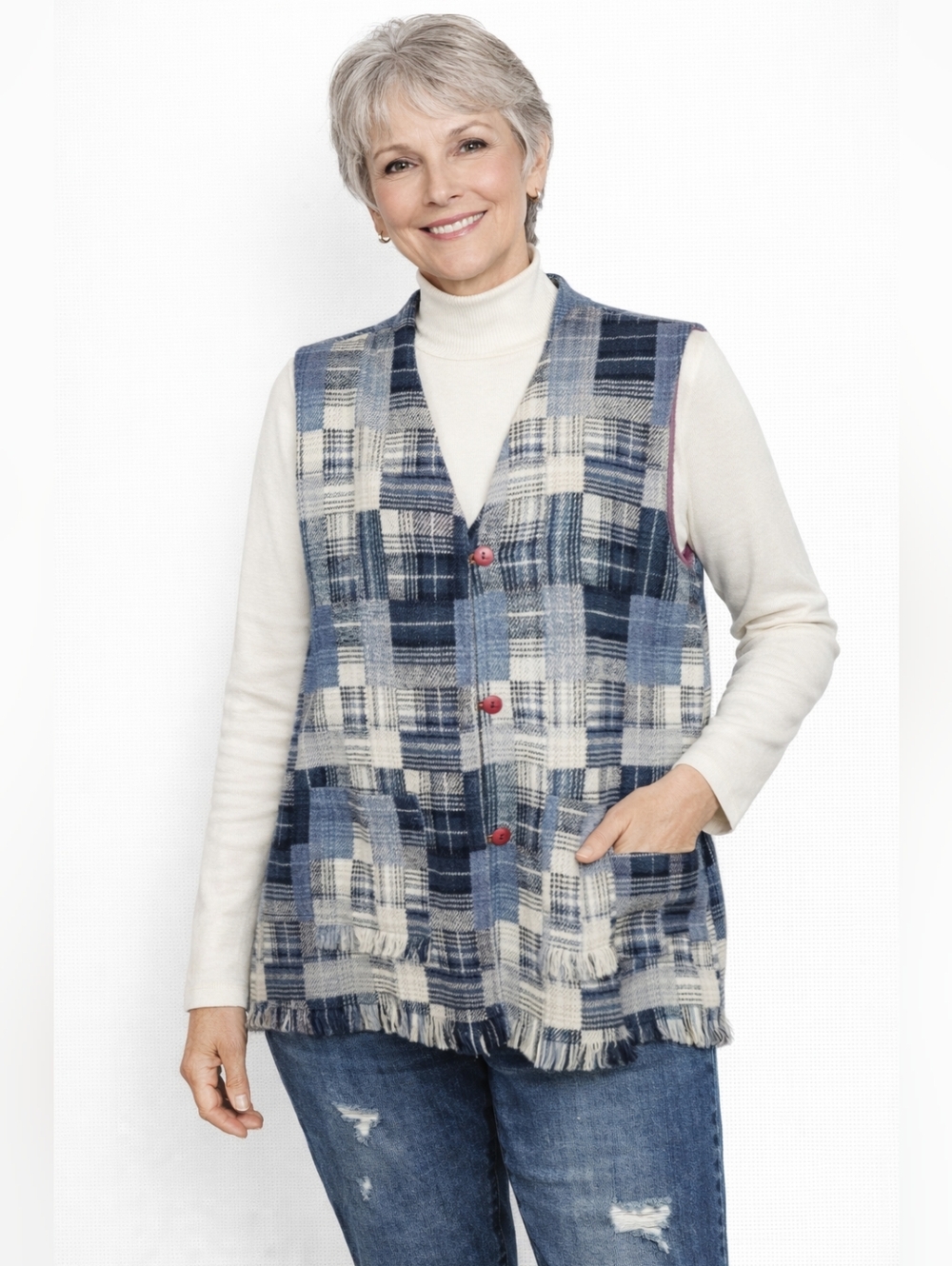 Allison Tracy Patchwork Vest, Woman's Size M